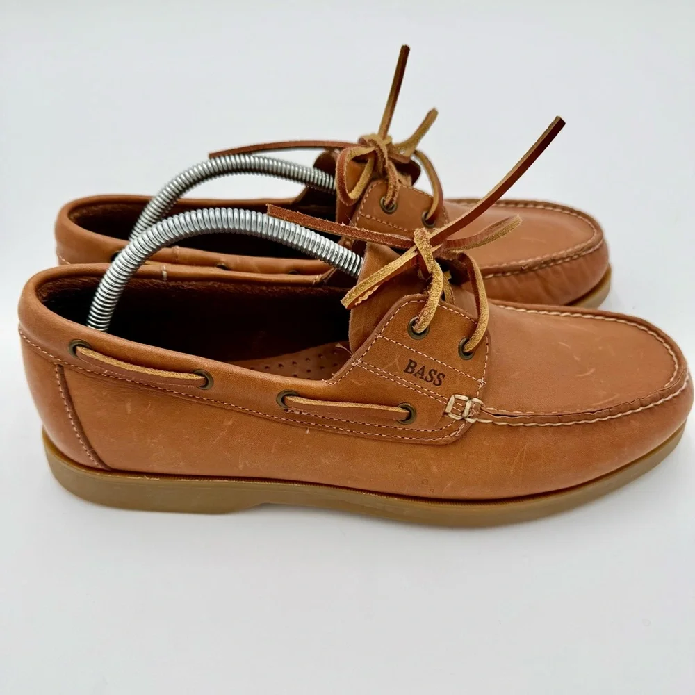 Bass‎ Men's Brown Leather Boat Shoes